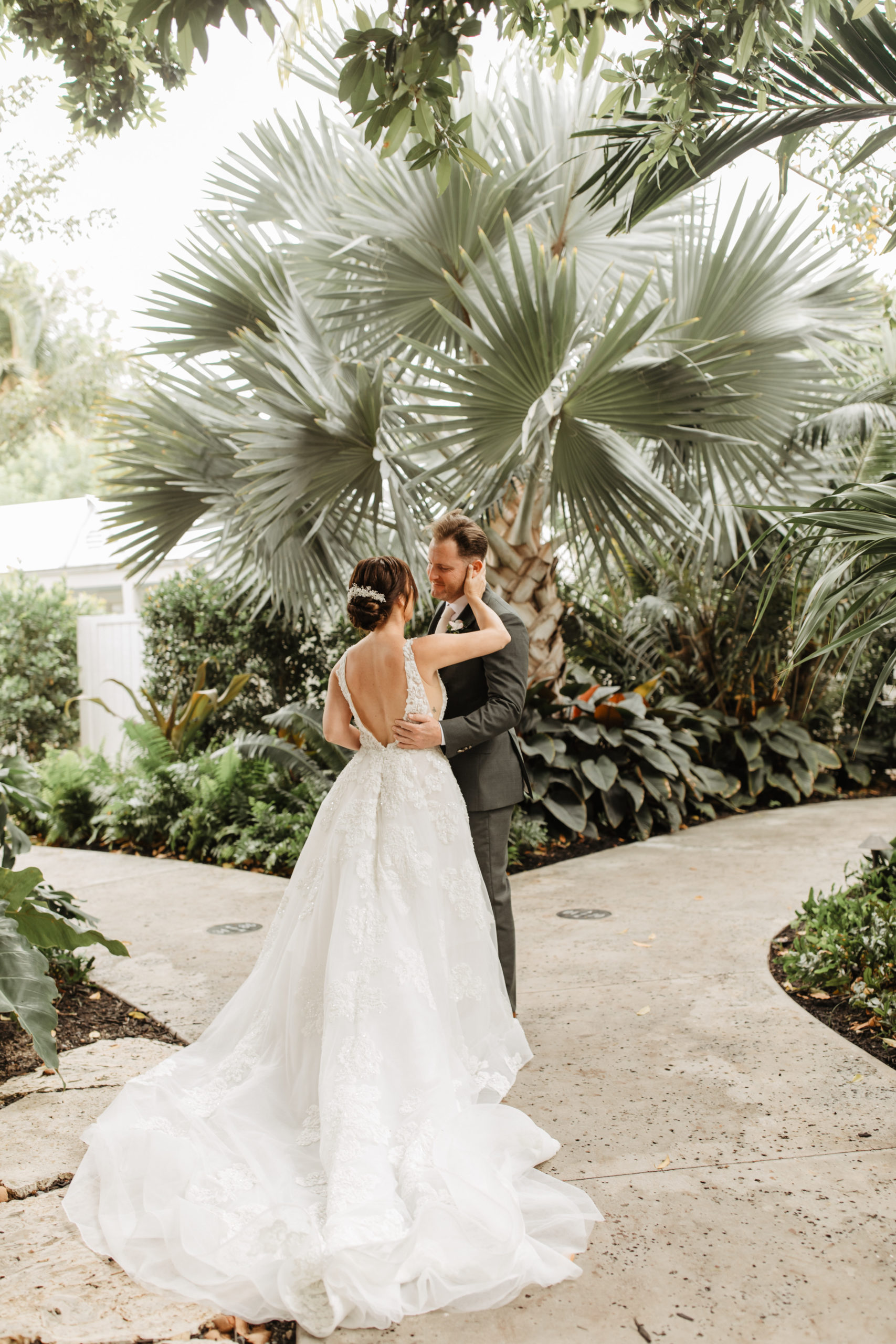 the couples first look captured by the Key West Wedding Photographer