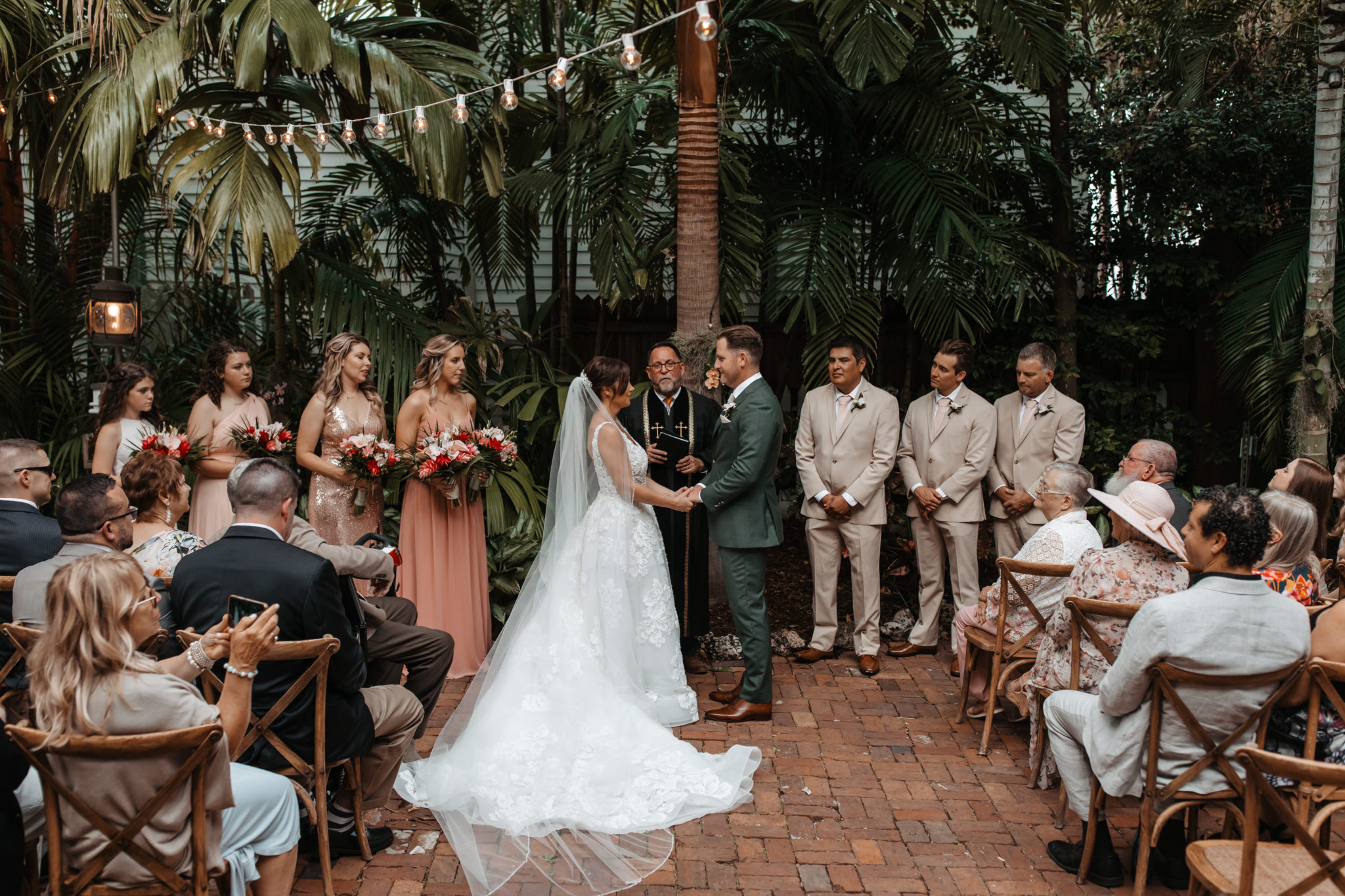couple during their destination wedding ceremony in Key West