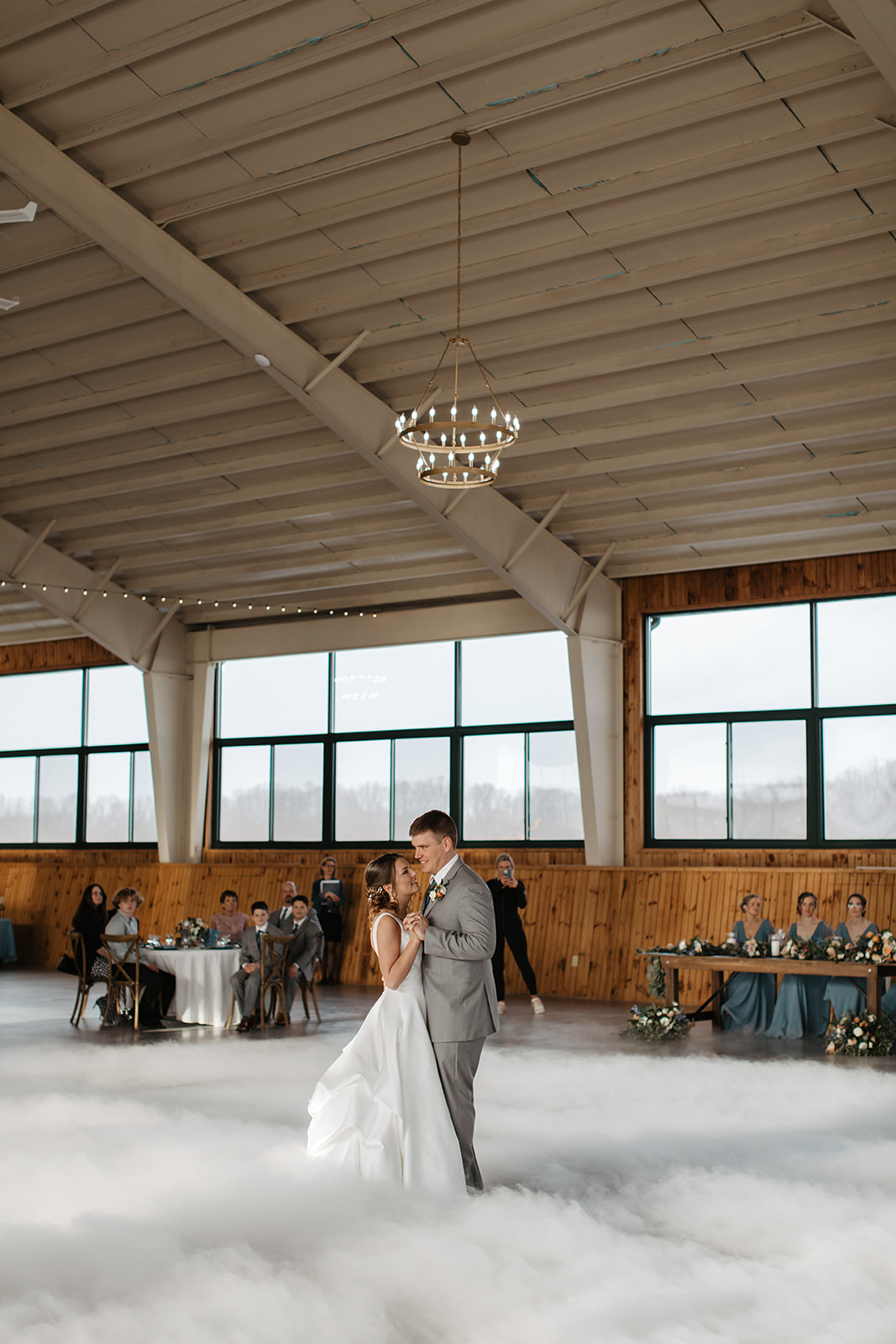 the bride and grooms first dance at Vignon Manor Farm