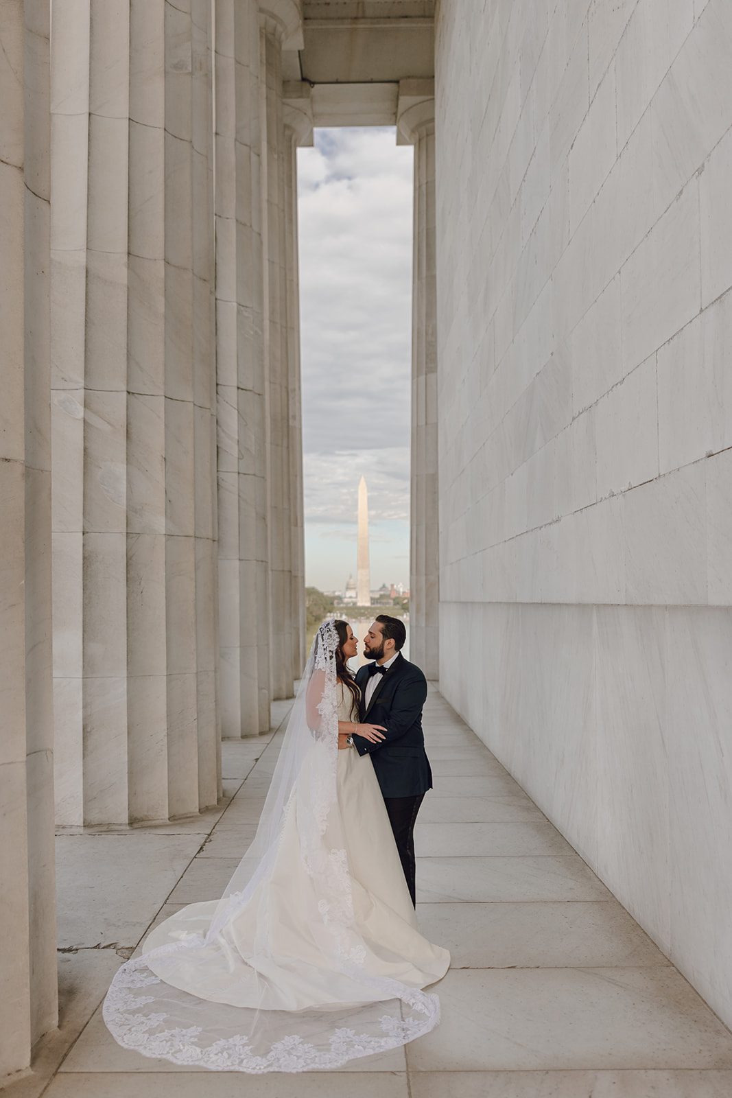 the couple looking at one another in Washington DC