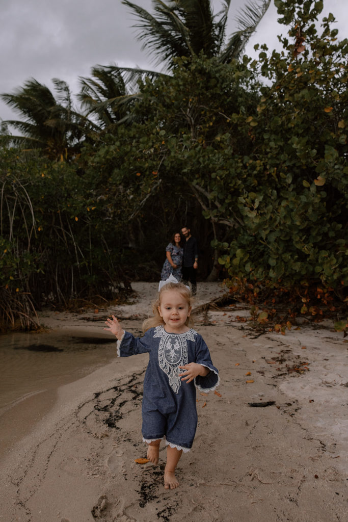 the little girl running towards the Florida photographer