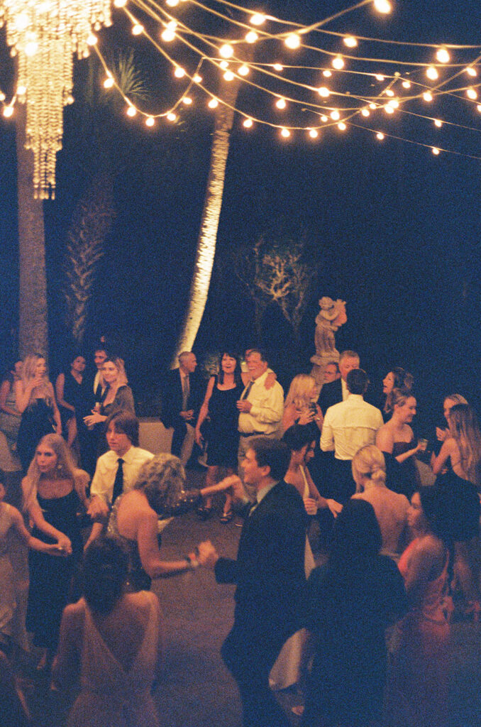 the wedding guests dancing at the wedding